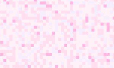 Soyut kare pikselli mozaik pembe arka plan geometrik dikişsiz desen Pastel renklerle. 8 bit