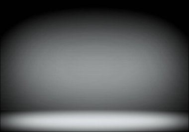 Boş zemin arkaplan. Gri spot ışıkları arka planı 3D görüntülü, siyah oda stüdyosu. ürün için görüntüler.