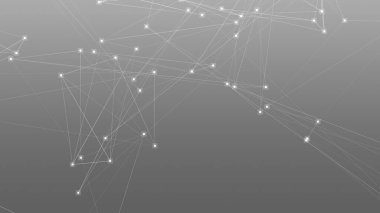 Soyut teknoloji ve bilim çokgeni düşük poligonal arkaplan nokta ve çizgilerle ton grisi.