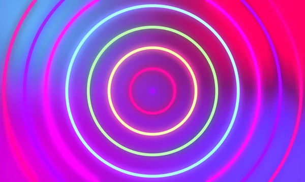 Abstract Colorful Neon Light Circles Background — Stock Photo, Image