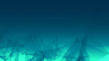 Soyut teknoloji ve bilim çokgeni düşük poligonal arkaplan. Noktalar ve çizgiler birbirine bağlı mavi ton..