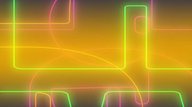 Soyut koyu sarı pembe ve yeşil neon ışık gradyan arkaplan 33d çizim.