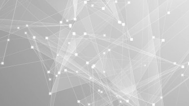 Soyut teknoloji ve bilim çokgeni düşük poligonal arkaplan nokta ve çizgilerle ton grisi.