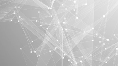 Soyut teknoloji ve bilim çokgeni düşük poligonal arkaplan nokta ve çizgilerle ton grisi.