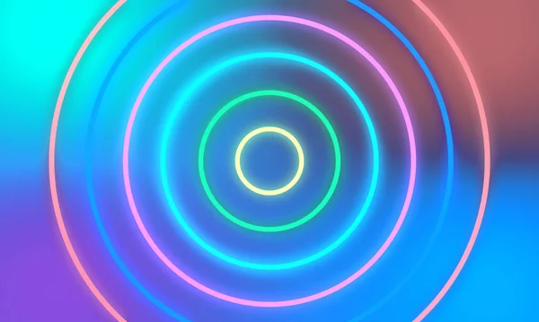 Abstract Colorful Neon Light Circles Background — Stock Photo, Image