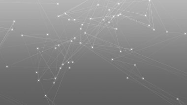 Soyut teknoloji ve bilim çokgeni düşük poligonal arkaplan nokta ve çizgilerle ton grisi.