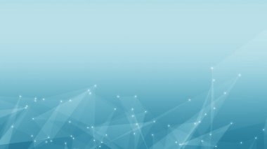 Soyut teknoloji ve bilim çokgen uzay düşük poligonal arkaplan nokta ve çizgilerle mavi ton.