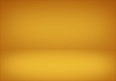 Boş zemin arkaplan sarı oda stüdyo gradyan sahne ışıkları 3D görüntü. ürün için görüntüler.