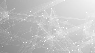 Soyut teknoloji ve bilim çokgeni düşük poligonal arkaplan nokta ve çizgilerle ton grisi.