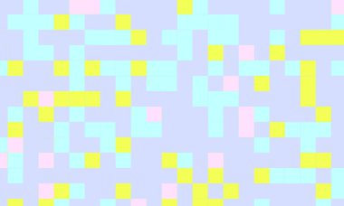 Soyut kare piksel mozaik renkli arka plan geometrik renksiz desen pastel renklerde. 8 bit