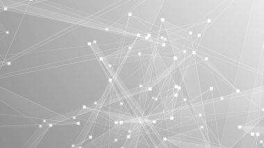 Soyut teknoloji ve bilim çokgeni düşük poligonal arkaplan nokta ve çizgilerle ton grisi.