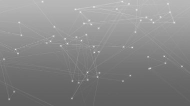 Soyut teknoloji ve bilim çokgeni düşük poligonal arkaplan nokta ve çizgilerle ton grisi.