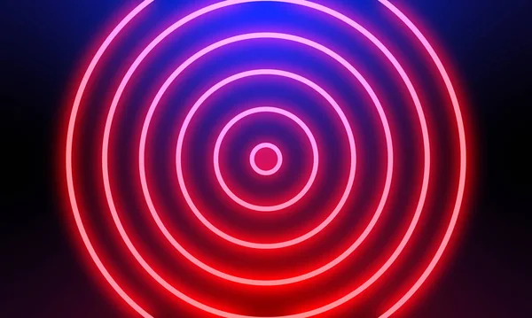 Abstract Red Neon Light Circles Background — Stock Photo, Image