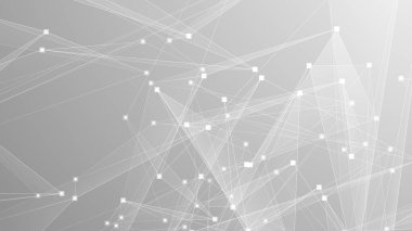 Soyut teknoloji ve bilim çokgeni düşük poligonal arkaplan nokta ve çizgilerle ton grisi.