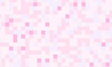 Soyut kare pikselli mozaik pembe arka plan geometrik dikişsiz desen Pastel renklerle. 8 bit