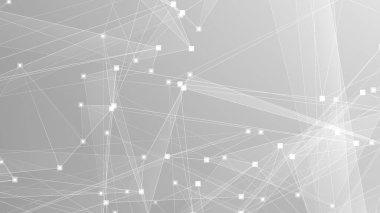 Soyut teknoloji ve bilim çokgeni düşük poligonal arkaplan nokta ve çizgilerle ton grisi.
