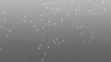 Soyut teknoloji ve bilim çokgeni düşük poligonal arkaplan nokta ve çizgilerle ton grisi.