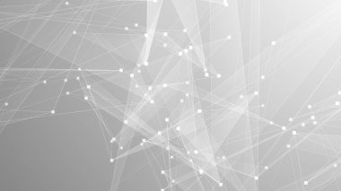 Soyut teknoloji ve bilim çokgeni düşük poligonal arkaplan nokta ve çizgilerle ton grisi.
