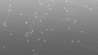 Soyut teknoloji ve bilim çokgeni düşük poligonal arkaplan nokta ve çizgilerle ton grisi.