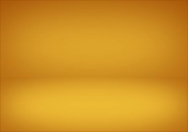 Boş zemin arkaplan sarı oda stüdyo gradyan sahne ışıkları 3D görüntü. ürün için görüntüler.