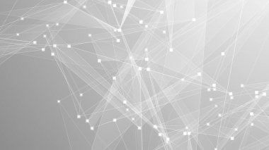 Soyut teknoloji ve bilim çokgeni düşük poligonal arkaplan nokta ve çizgilerle ton grisi.