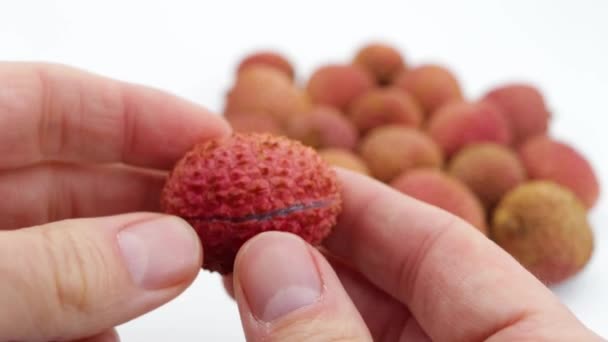 Menampilkan Lychee Dan Pulp Kamera — Stok Video