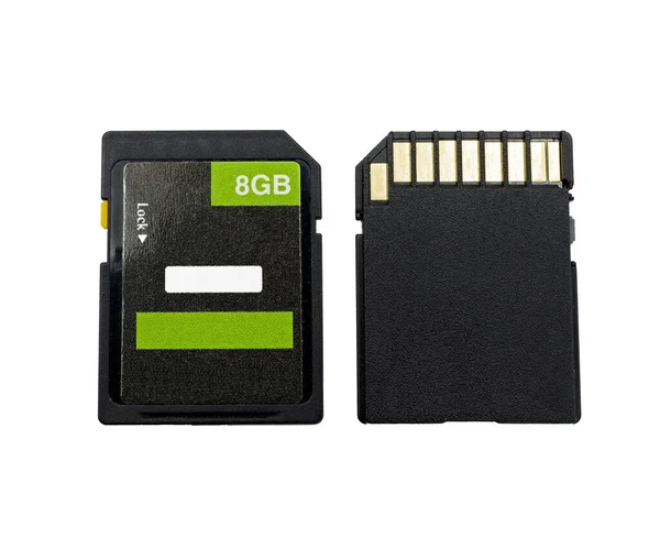 Beyaz arkaplanda genel 8gb sd kartı