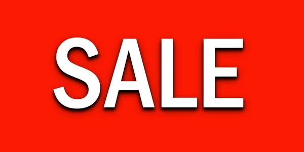 White Text Sale Tag Red Background — Stock Photo, Image