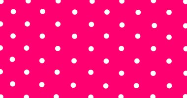 Pembe, pürüzsüz arka planda büyük beyaz noktalar. Sanat, el sanatları, kumaşlar, dekorasyon, albümler ve hurda kitapları için pembe arka planda kusursuz beyaz benekli desenler..