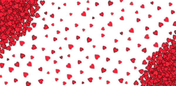 Valentinstag Hintergrund Mit Vielen Roten Herzen Auf Einem Weißen Tag — Stockfoto