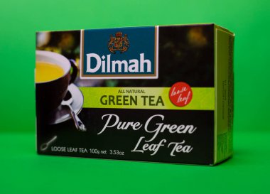 Dilmah çayı. Doğal yeşil yaprak çayı. 06.01.2021. Varşova, Polonya