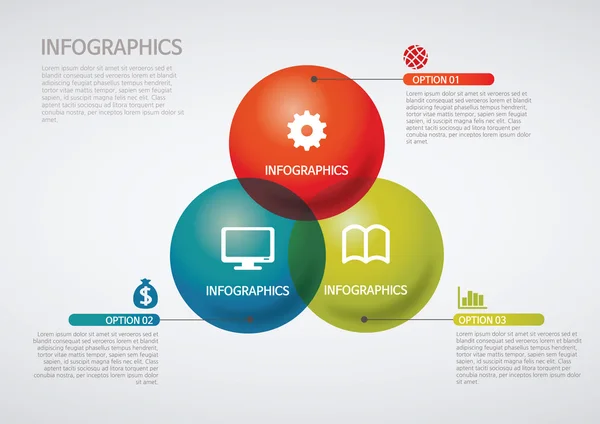 Info-Grafiken - Venn-Diagramm — Stockvektor