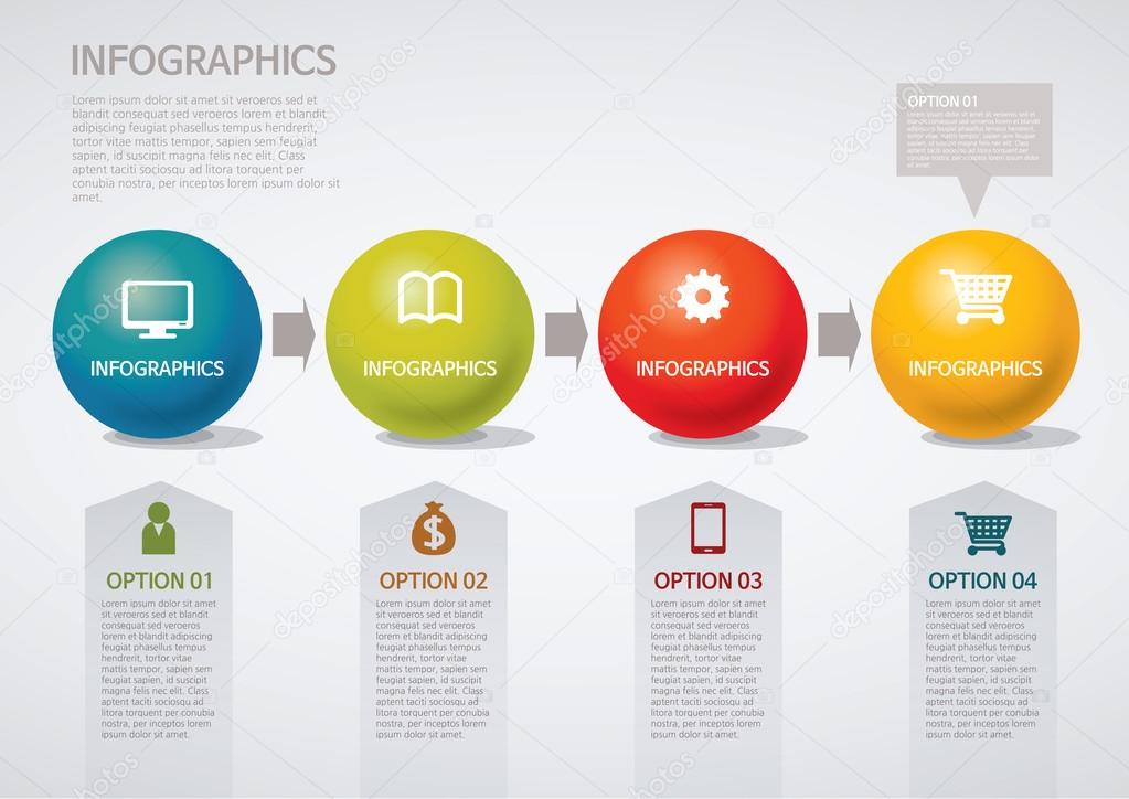 Info graphics - step, circle, arrow