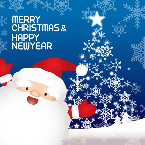 Feliz Navidad y Feliz Año Nuevo, Snata Claus — Archivo Imágenes Vectoriales