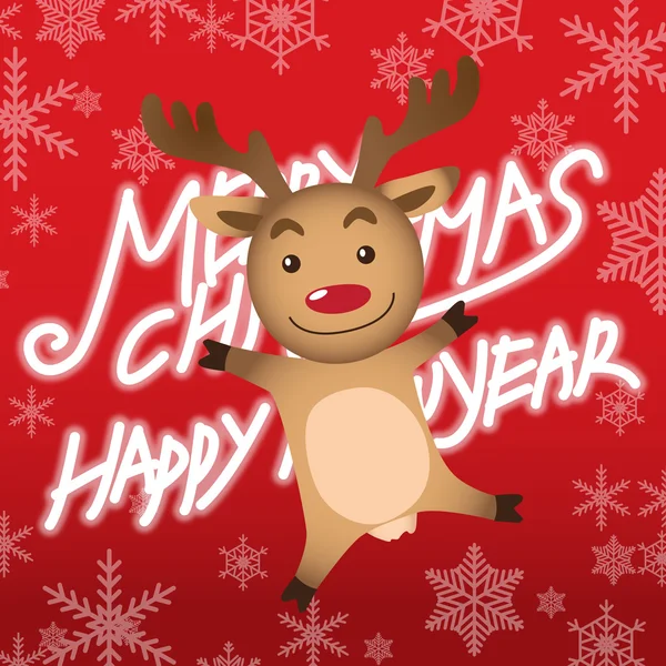 Feliz Navidad y feliz año nuevo, Rudolph Vector De Stock