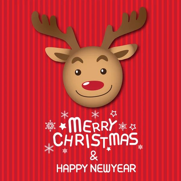 Buon Natale e felice anno nuovo, rudolph Illustrazioni Stock Royalty Free