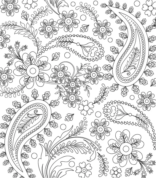 Coloriage fleuri — Image vectorielle