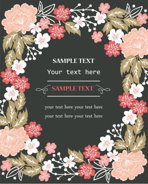 Vintage çiçek kartı