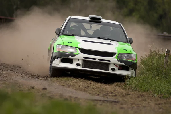 Rally car, action, drift with dust — Stock Photo, Image