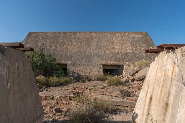 Budowa Opuszczonym Kompleksie Górniczym Południowej Hiszpanii Budowa Jest Kamienia Cegły — Zdjęcie stockowe
