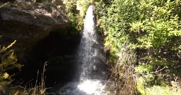 Waterfall Sierra Nevada Mountain Vegetation Rocks — Wideo stockowe