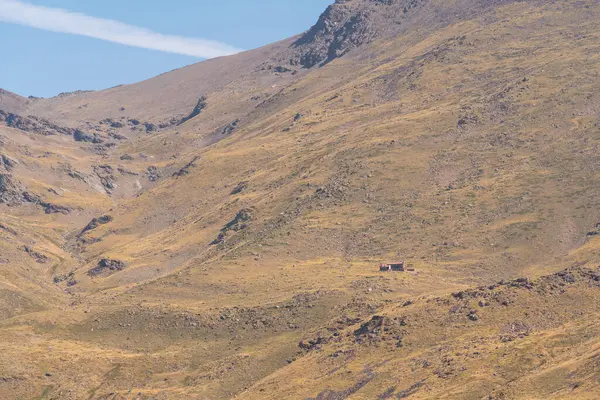 Sierra Nevada Nın Dağlık Arazisi Otlar Çalılar Var Taşlar Kayalar — Stok fotoğraf