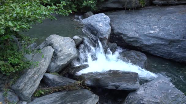 Água Que Flui Através Rio Serra Nevada Sul Espanha Pedras — Vídeo de Stock