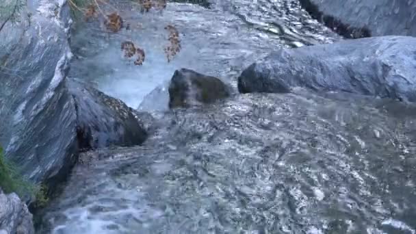Water Flowing River Sierra Nevada Southern Spain — Stok video