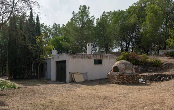 Casa Campo Floresta Pinheiros Casa Campo Tem Uma Porta Uma — Fotografia de Stock