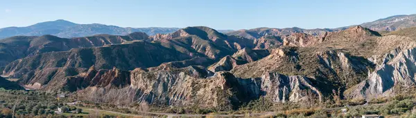 Bergachtig Gebied Van Zuid Spanje Vegetatie Berghelling Lucht Helder — Stockfoto