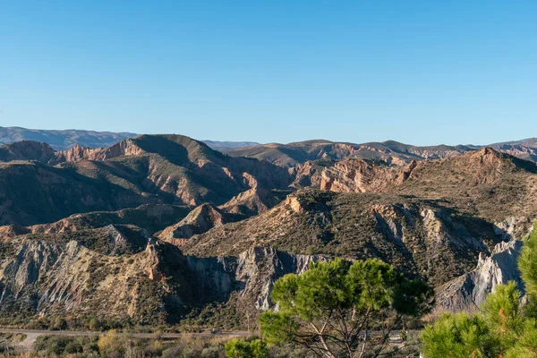 Ορεινή Περιοχή Της Νότιας Ισπανίας Υπάρχει Βλάστηση Στην Πλαγιά Του — Φωτογραφία Αρχείου
