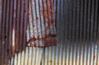 Bir oluklu demir paslı metal doku duvar