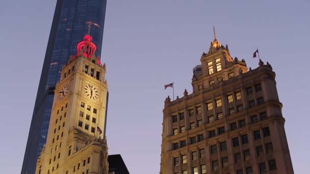 Piękne duże domy i Chicago, piękne miasto — Wideo stockowe