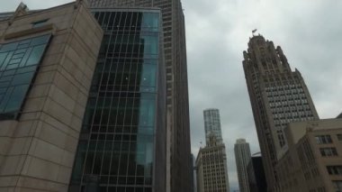 Chicago, yüksek binalar ve iş merkezleri şehir merkezinde güzel yerleri